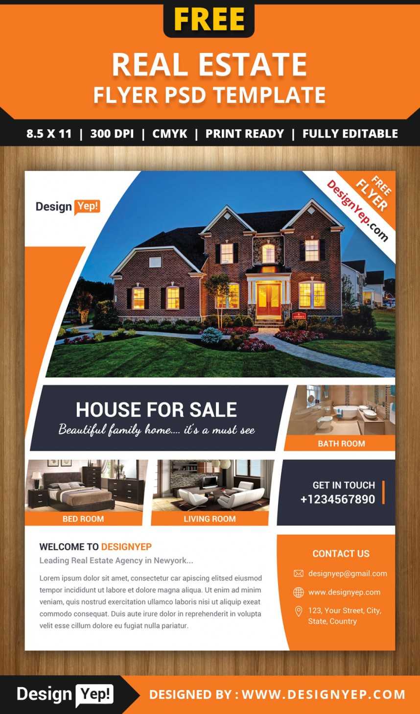 Awesome Free Real Estate Flyer Templates Template Ideas Psd Intended For Real Estate Brochure Templates Psd Free Download