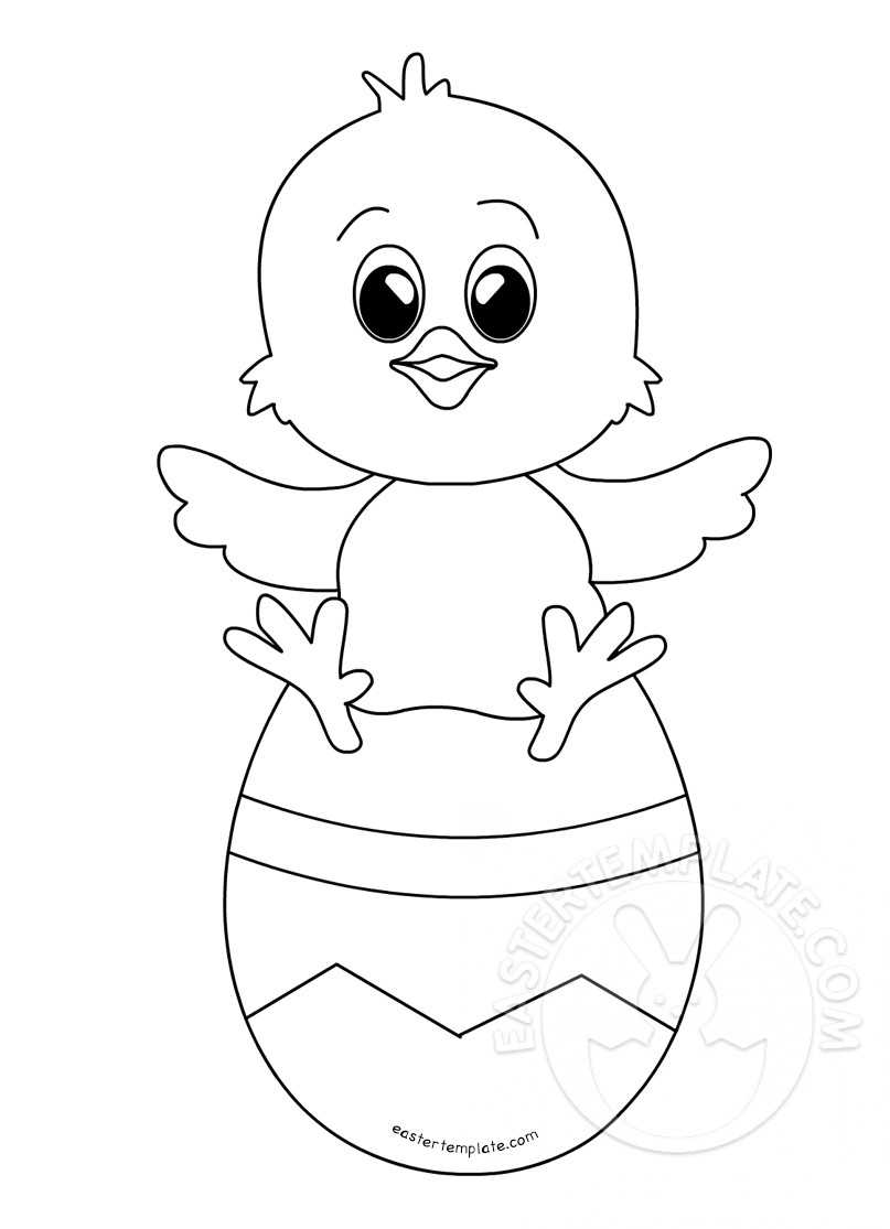 Baby Chick Sitting On Easter Egg | Easter Template With Regard To Easter Chick Card Template