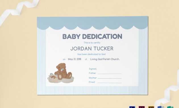 Baby Dedication Certificate Template within Baby Dedication Certificate Template