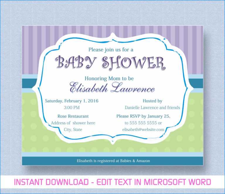 Baby Shower Invitation Template Microsoft Word Five Ideas With Free