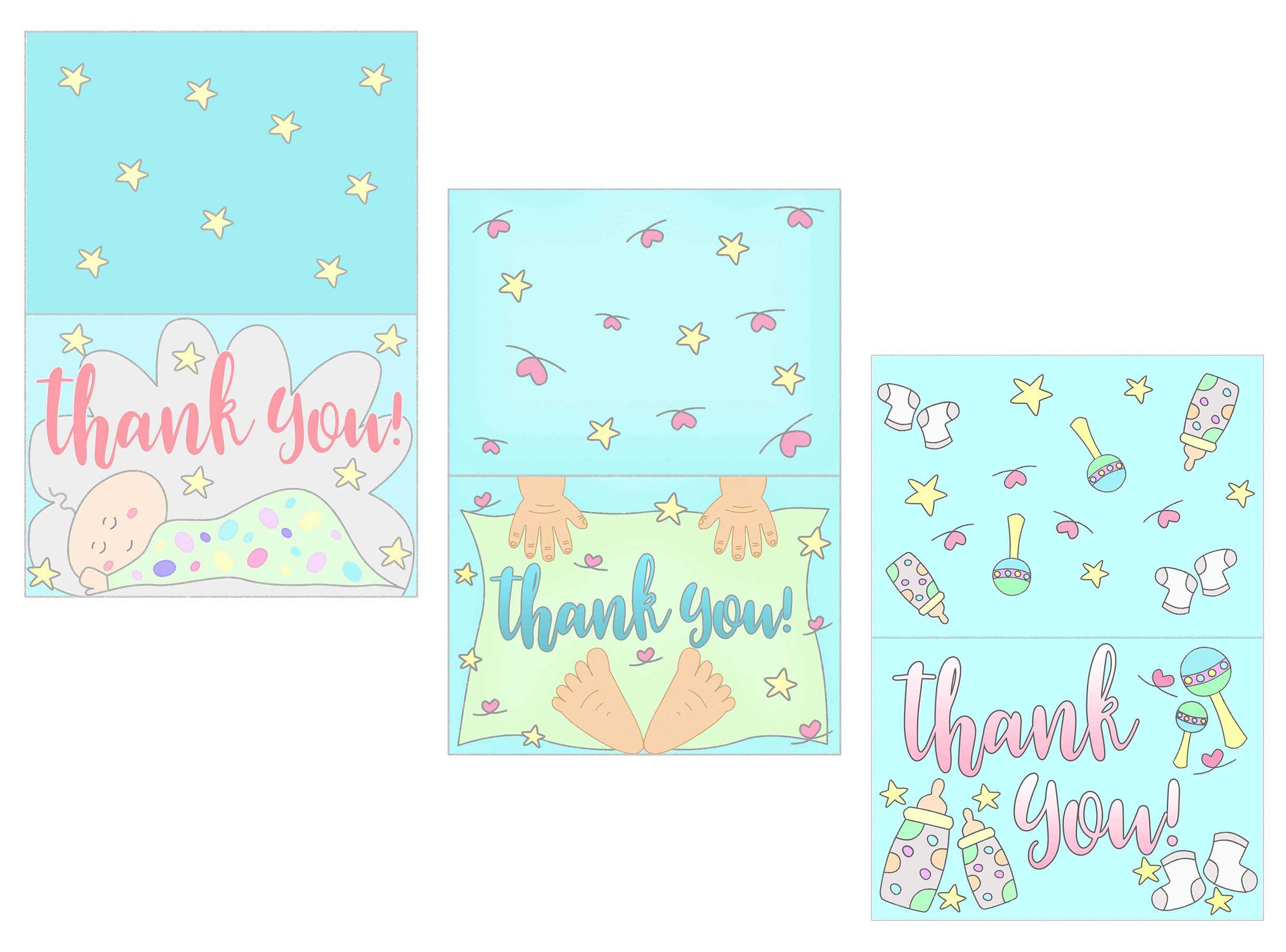Baby Shower Thank You Cards Free Printable Within Thank You Card Template For Baby Shower
