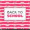 Back School Banner Template Vector Pink Girls Concept With College Banner Template