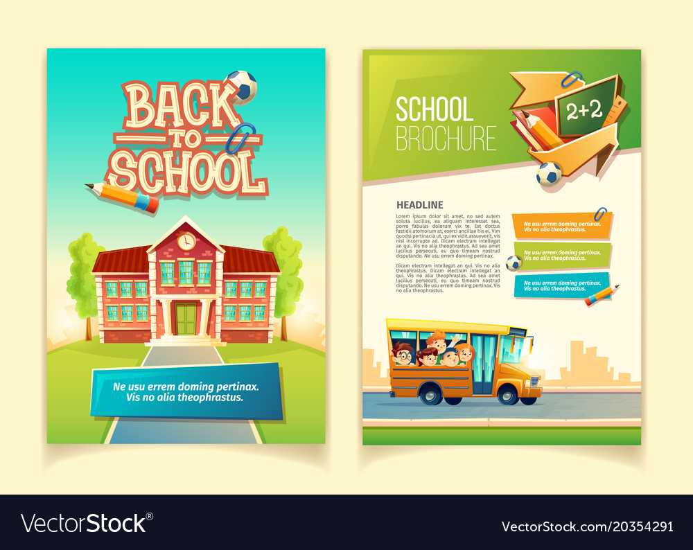 Back To School Brochure Cartoon Template Intended For School Brochure Design Templates