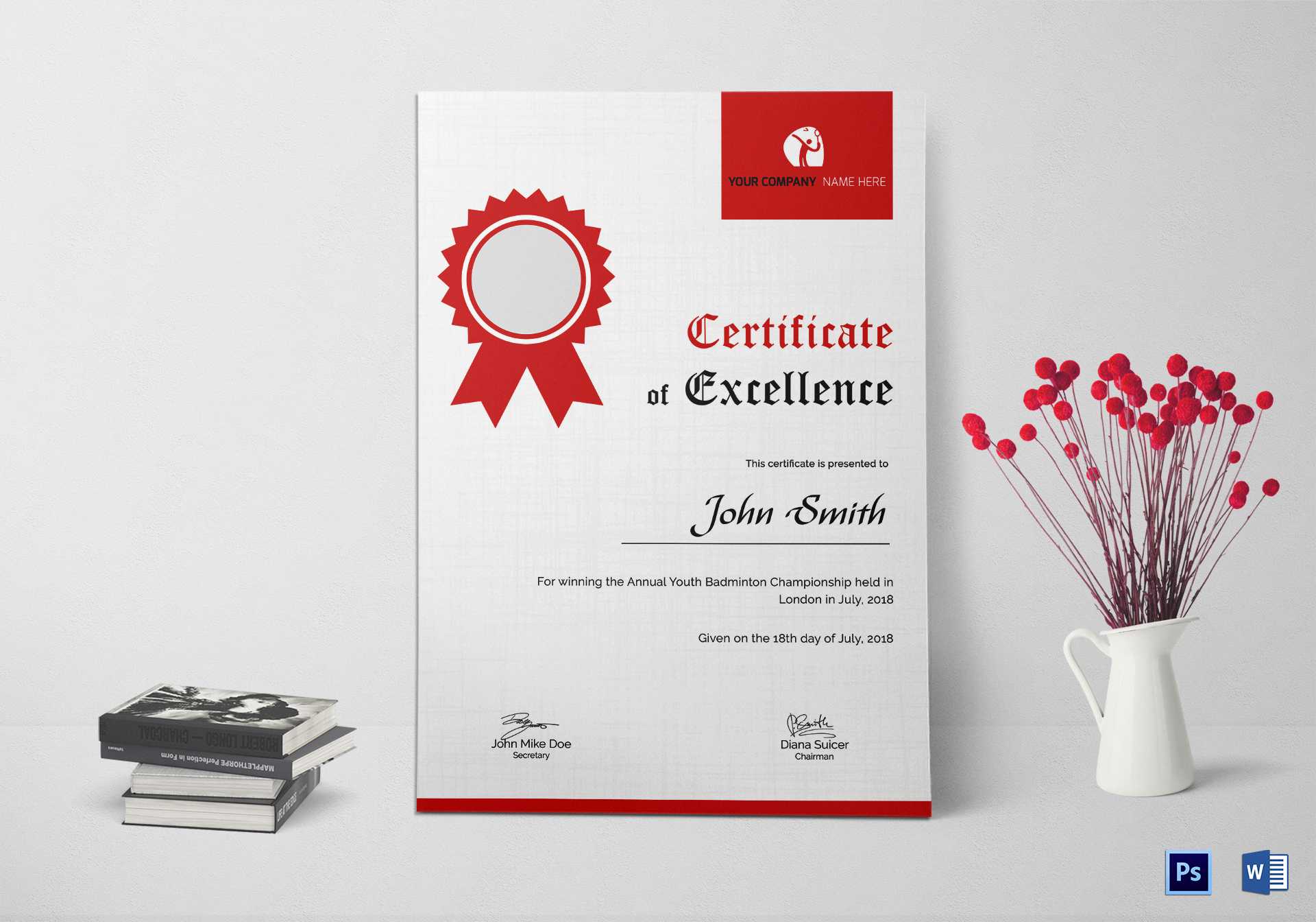 Badminton Excellence Certificate Template Throughout Player Of The Day Certificate Template