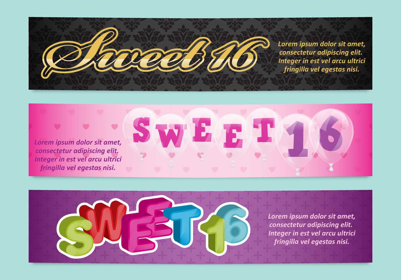 Banderol Free Vector Art – (5,141 Free Downloads) Intended For Sweet 16 Banner Template