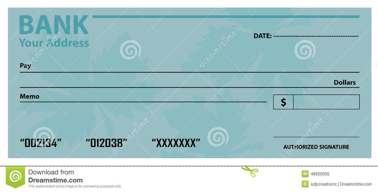 Bank Check / Cheque Template Stock Vector – Illustration Of In Large Blank Cheque Template