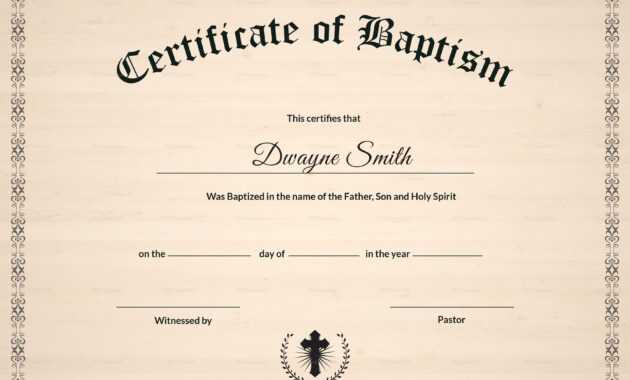 Baptism Certificate Template | Filej | Certificate Templates within Baptism Certificate Template Download
