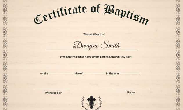 Baptism Certificate Template | Filej | Certificate Templates within Baptism Certificate Template Download