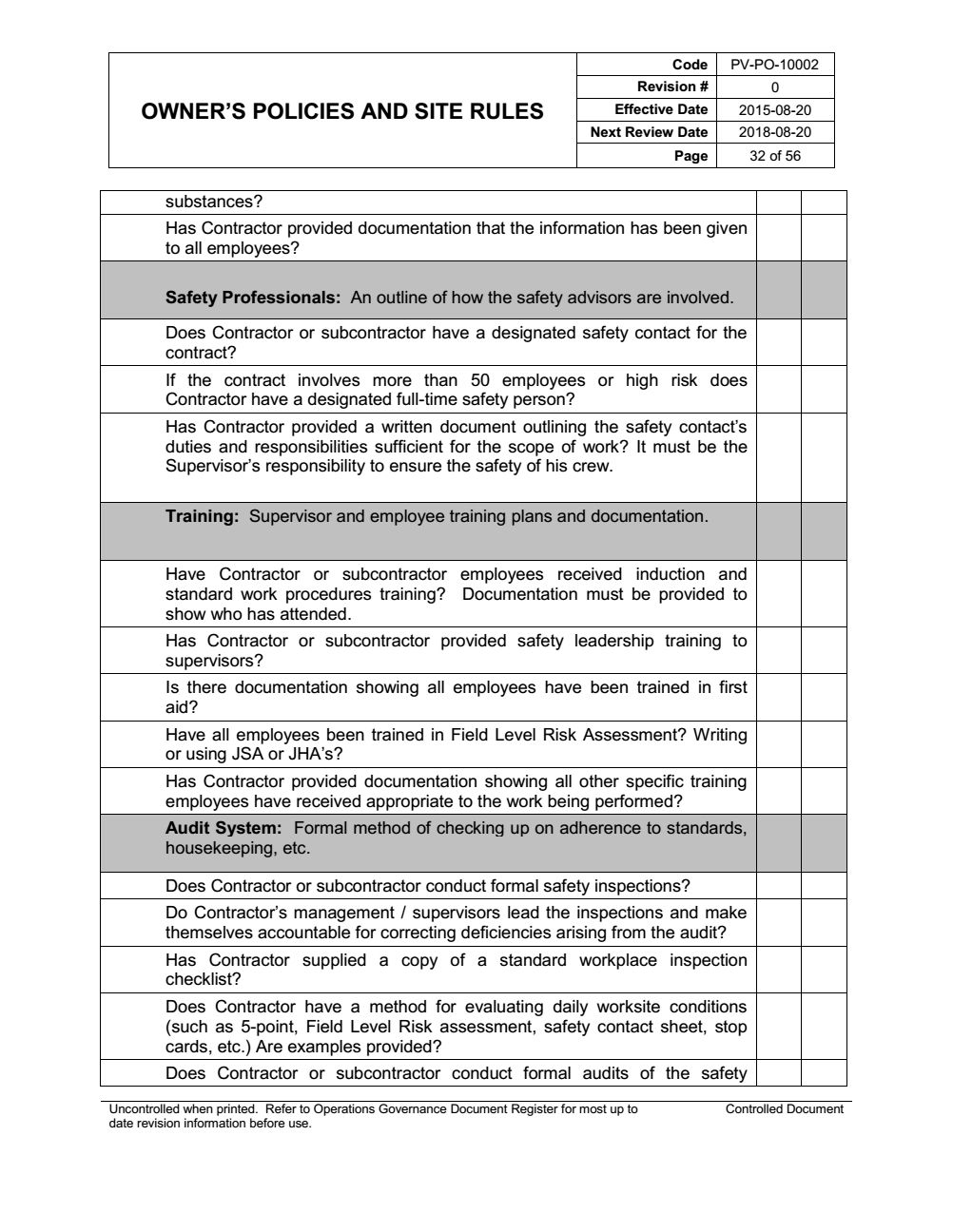 Barrick – Policies And Site Rules Pertaining To Health And Safety Incident Report Form Template