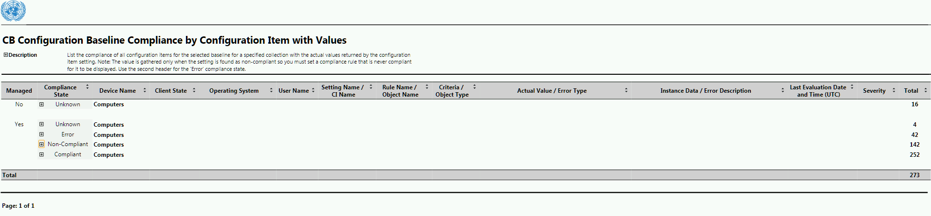 Baseline Reporting With Actual Values Output In Sccm Inside Baseline Report Template