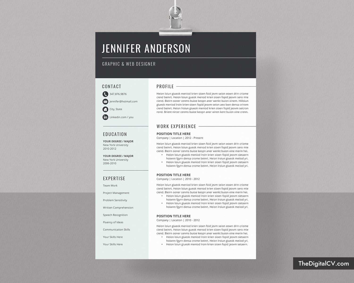 Basic And Simple Resume Template 2019 2020, Cv Template, Cover Letter,  Microsoft Word Resume Template, 1 3 Page, Modern Resume, Creative Resume, For Microsoft Word Resumes Templates
