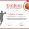 Basketball Award Achievement Certificate Template With Sports Award Certificate Template Word
