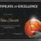 Basketball Excellence Certificate Template Regarding Basketball Certificate Template