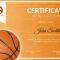 Basketball Recognition Certificate Template Regarding Basketball Certificate Template