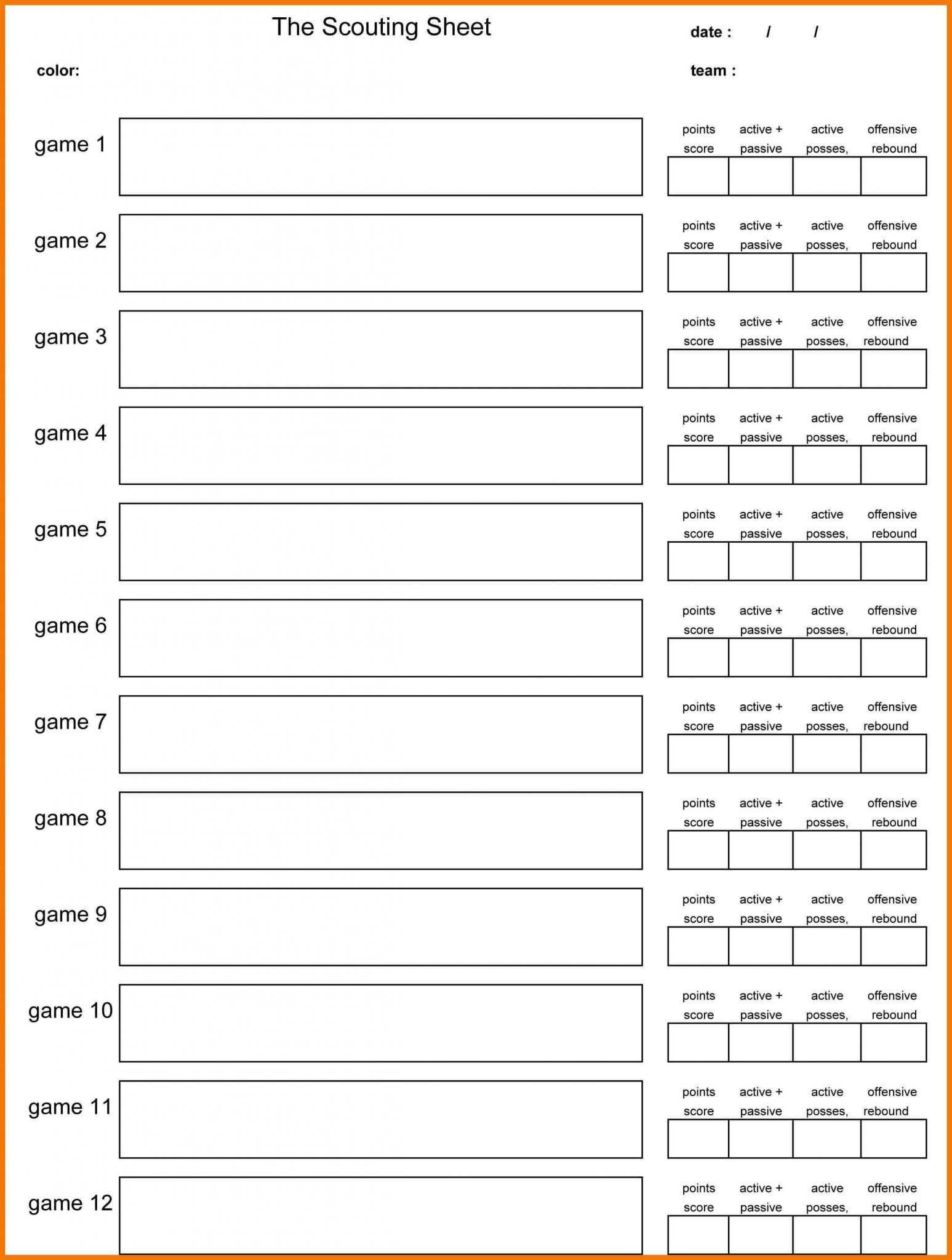 Basketball Scouting Report Template | Glendale Community For Scouting Report Basketball Template
