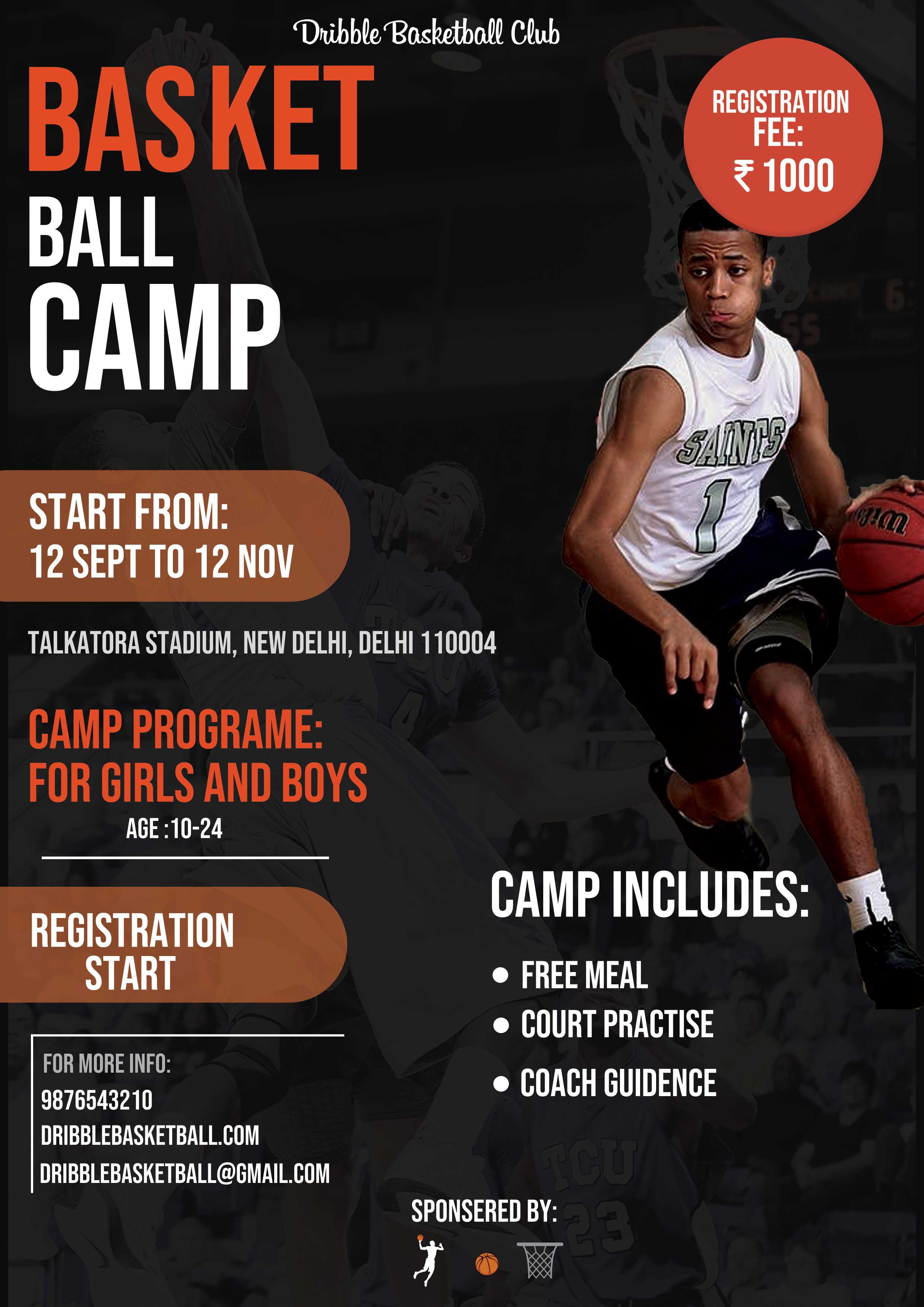 Basketball Sports Camp Flyer Free Psd | Freedownloadpsd Intended For Basketball Camp Brochure Template