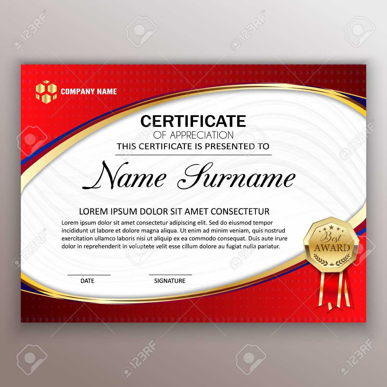 Beautiful Certificate Template Design With Best Award Symbol Within Beautiful Certificate Templates