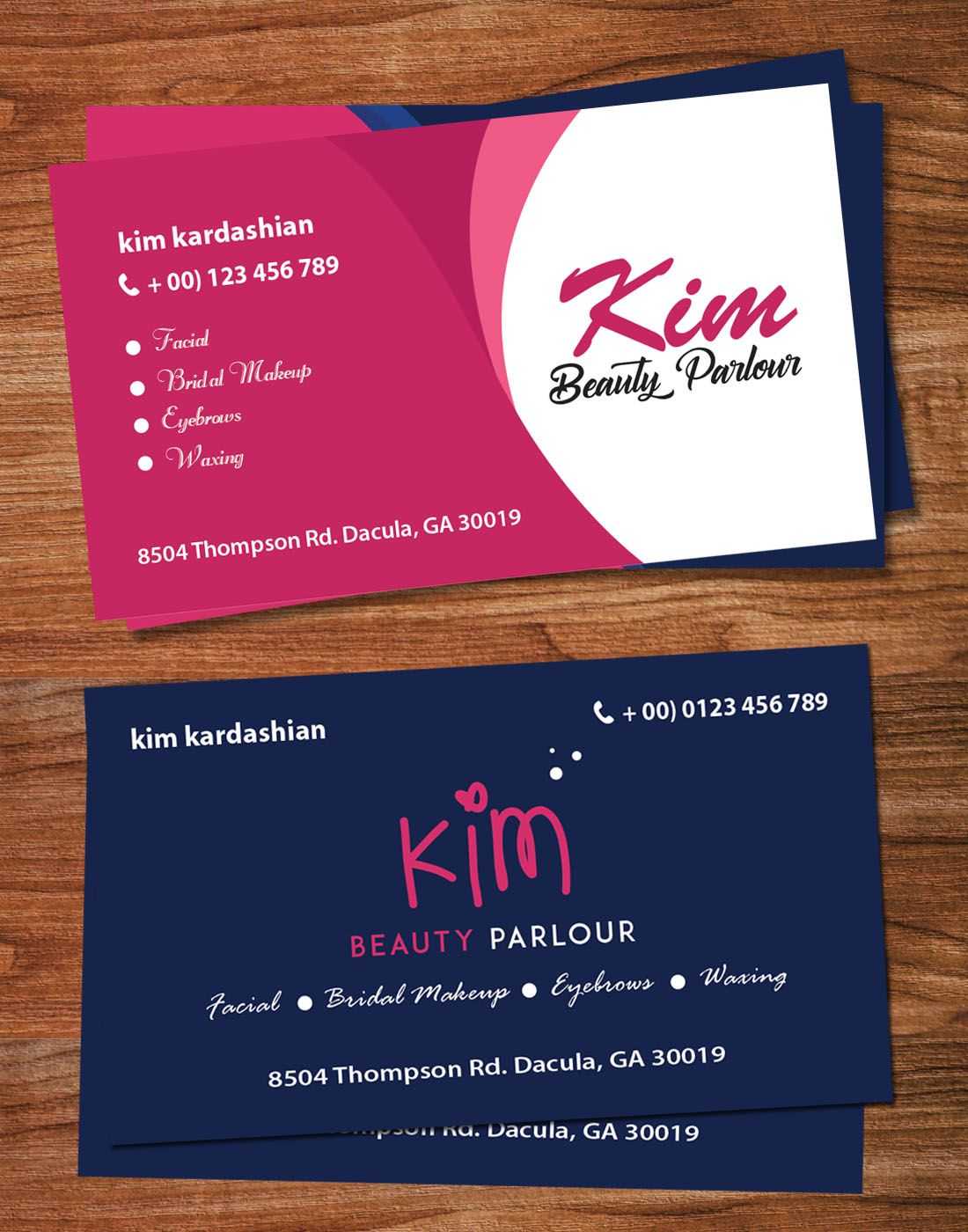 Beauty Parlour Visiting Card Template | Business Card For Hair Salon Business Card Template