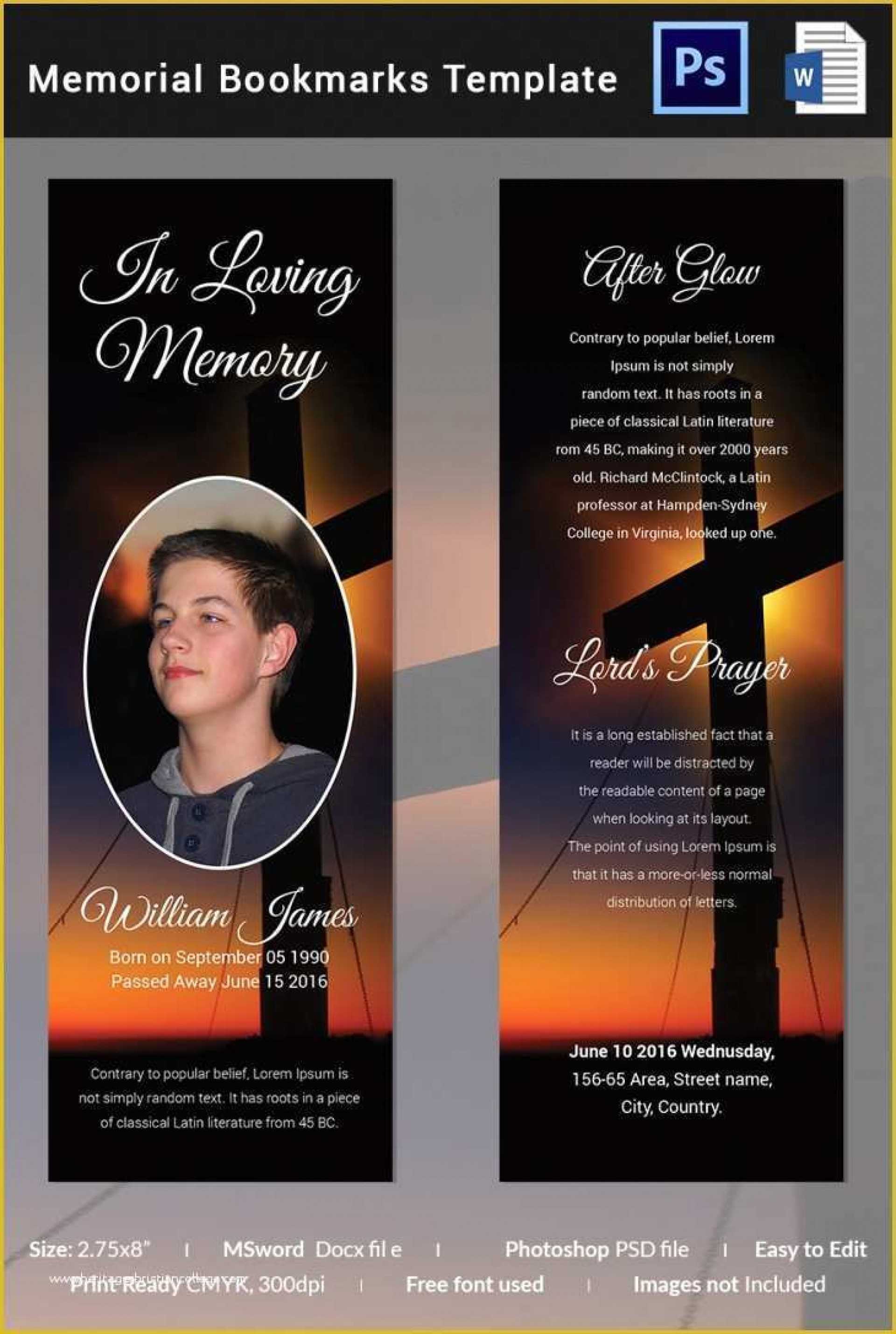 Best Free Memorial Card Template Ideas Editable Prayer Word In Memorial Card Template Word