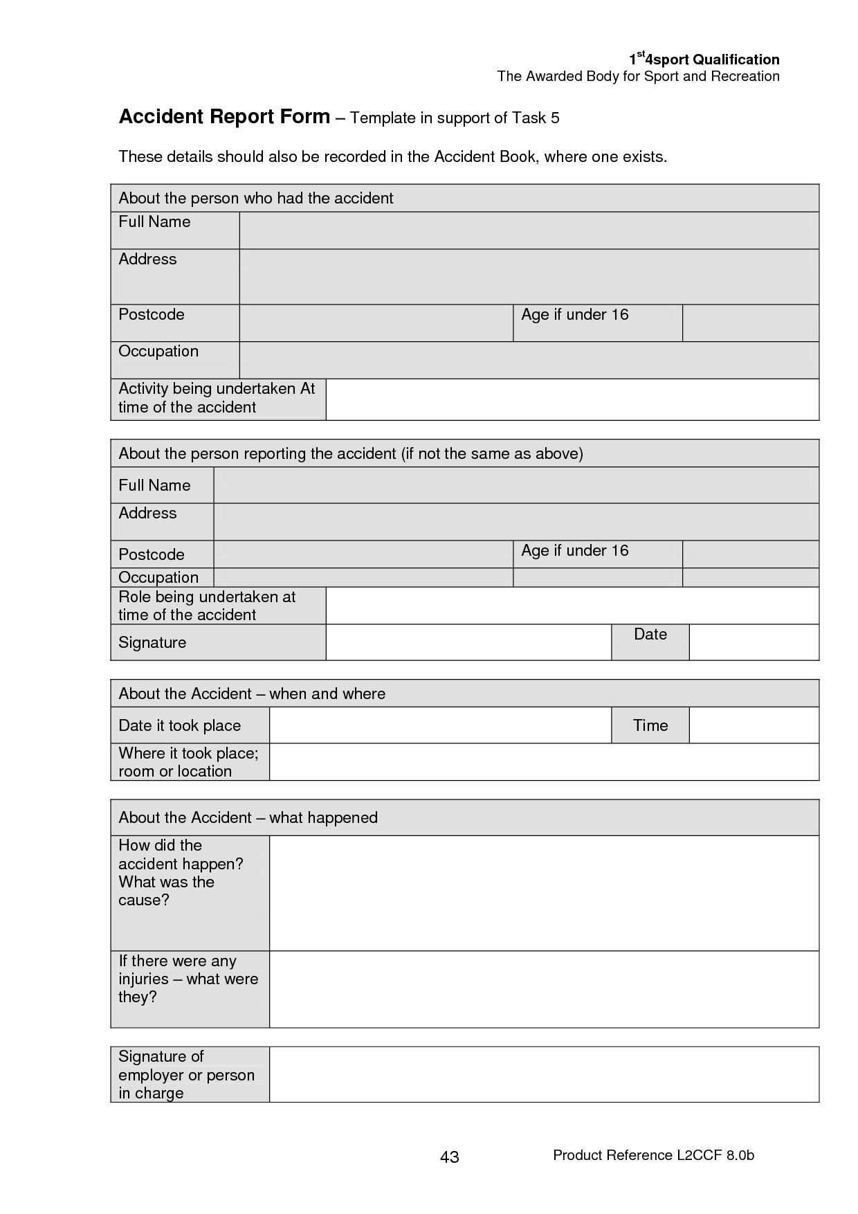 Best Photos Of Accident Form Template In Word – Accident In Vehicle Accident Report Form Template