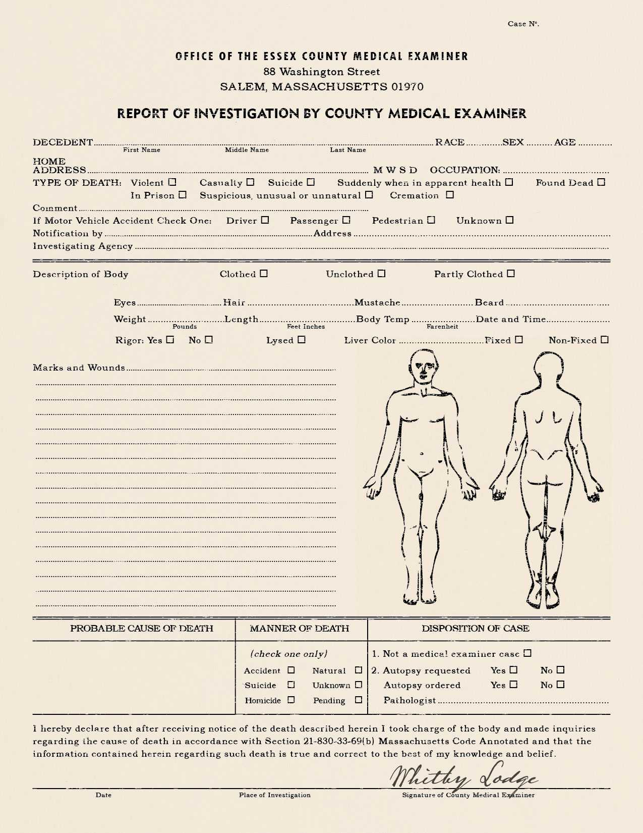 Best Photos Of Coroner's Report Template – Blank Autopsy Intended For Coroner's Report Template