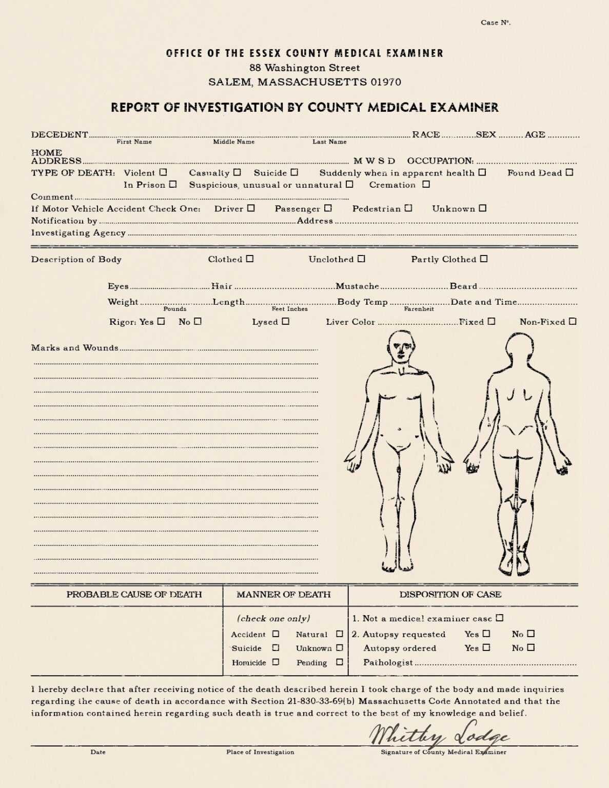 Autopsy Report Template