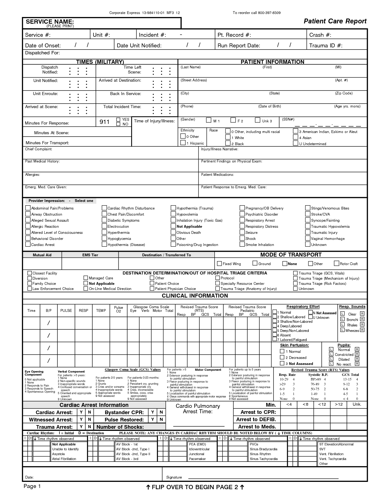 Best Photos Of Ems Report Template – Ems Patient Care Report Regarding Patient Report Form Template Download