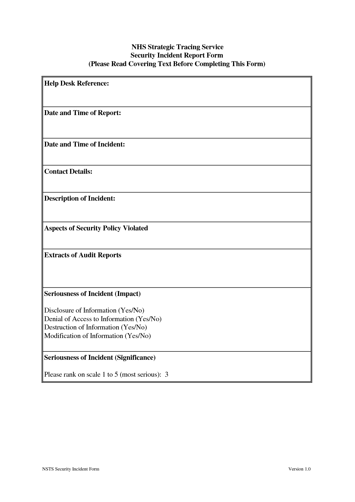 Best Photos Of Help Desk Incident Report Template – Security Within Itil Incident Report Form Template