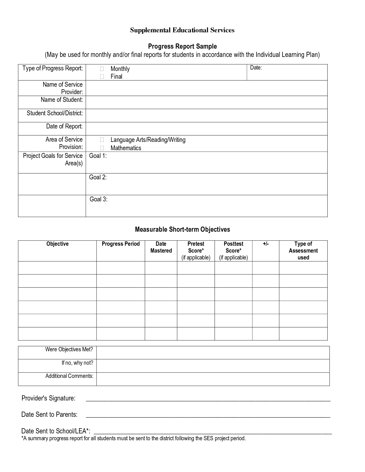 Best Photos Of Monthly Student Progress Report Template In Educational Progress Report Template