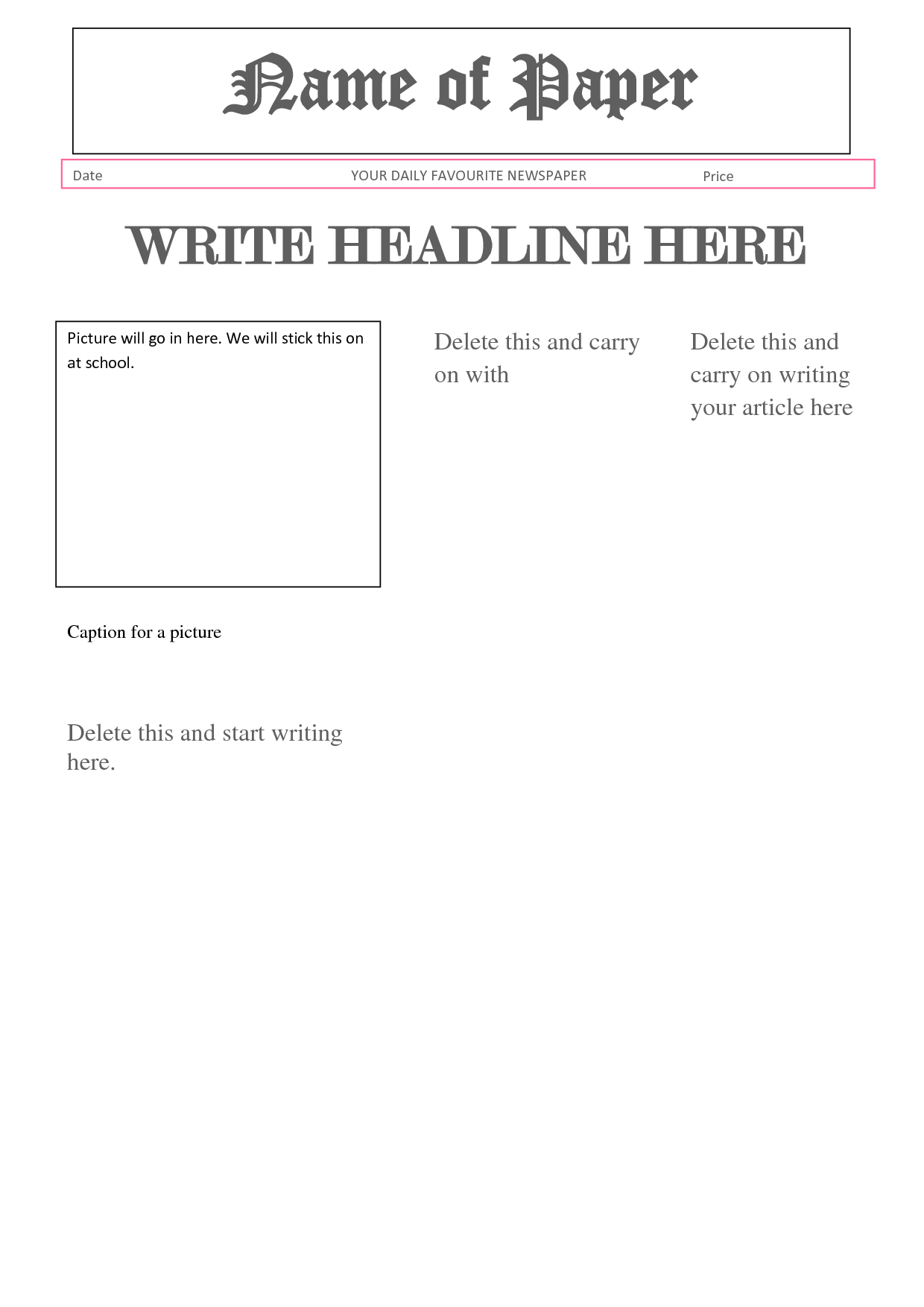 Best Photos Of Newspaper Report Format – Article Report In News Report Template