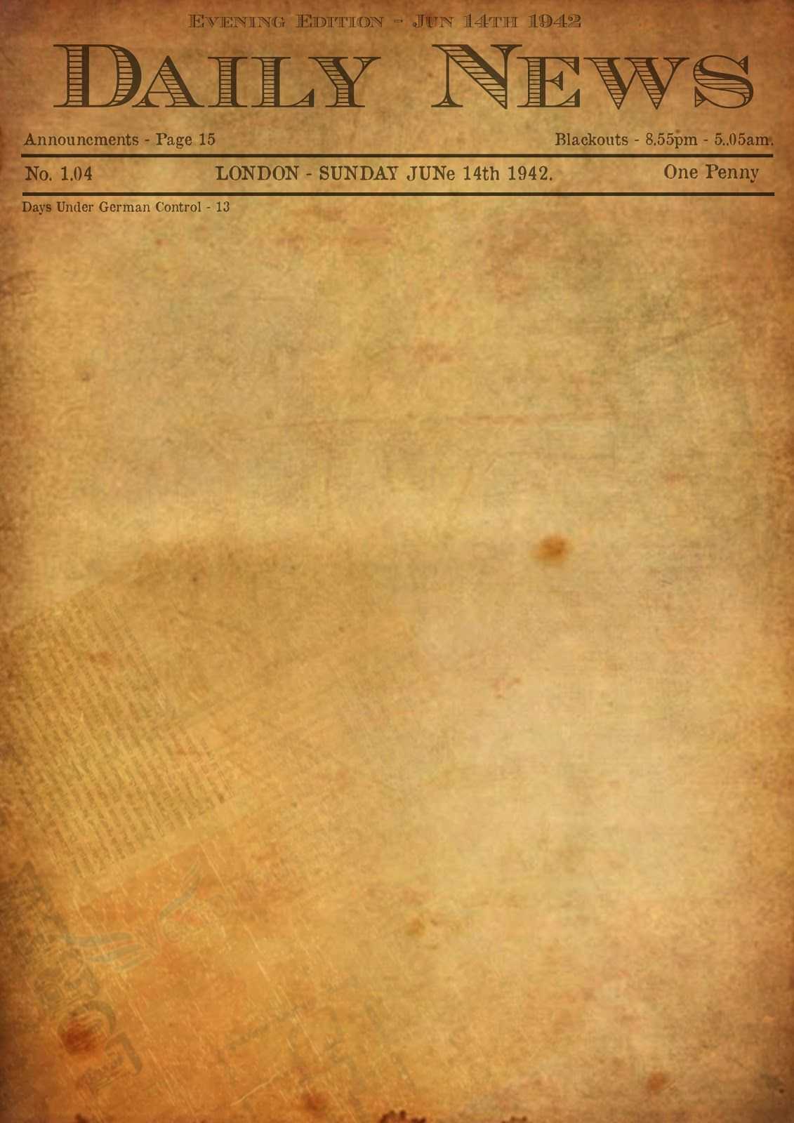 Best Photos Of Old Newspaper Template - Editable Old For Blank Old Newspaper Template
