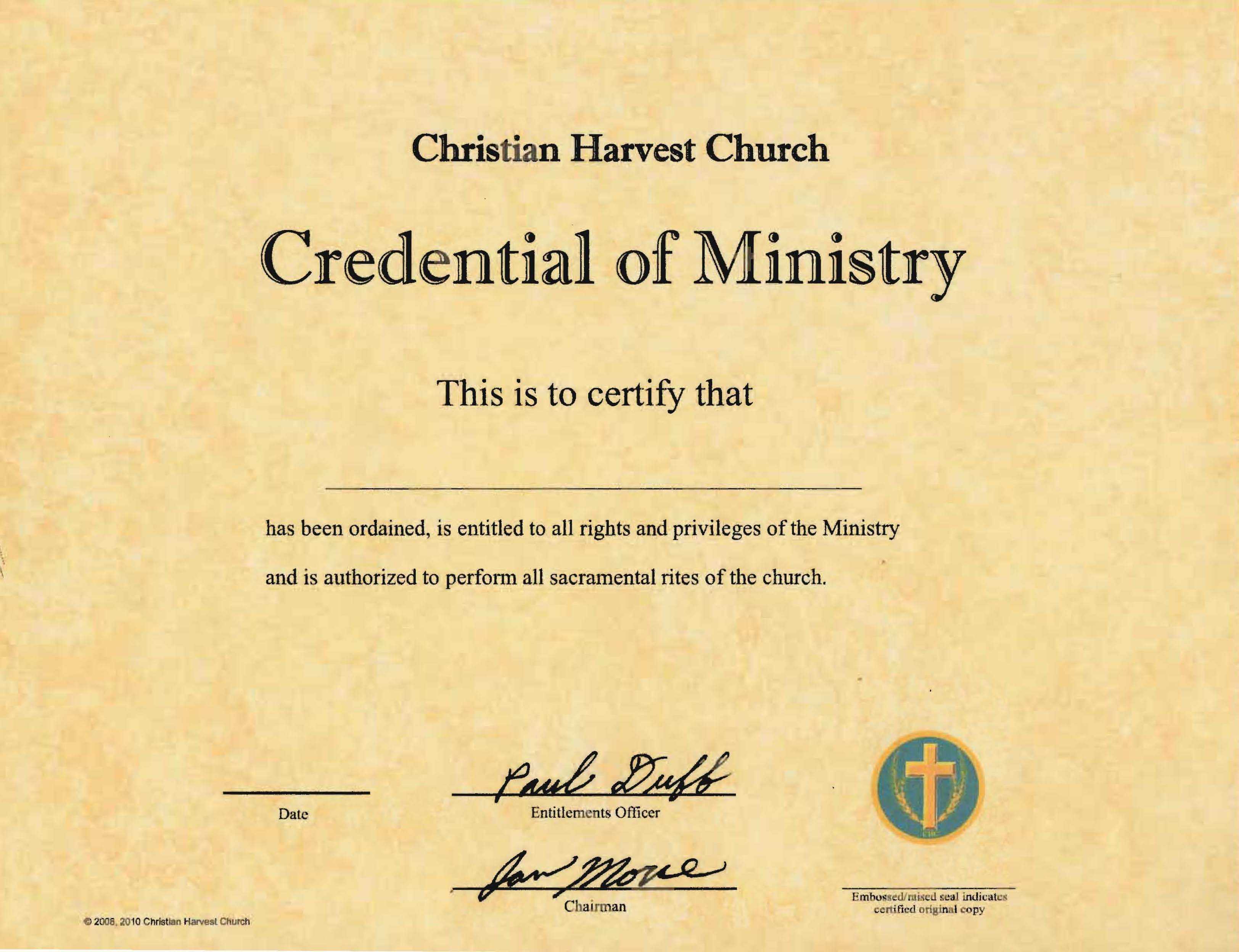 Best Photos Of Ordination Papers Template – Bishop Within Certificate Of Ordination Template