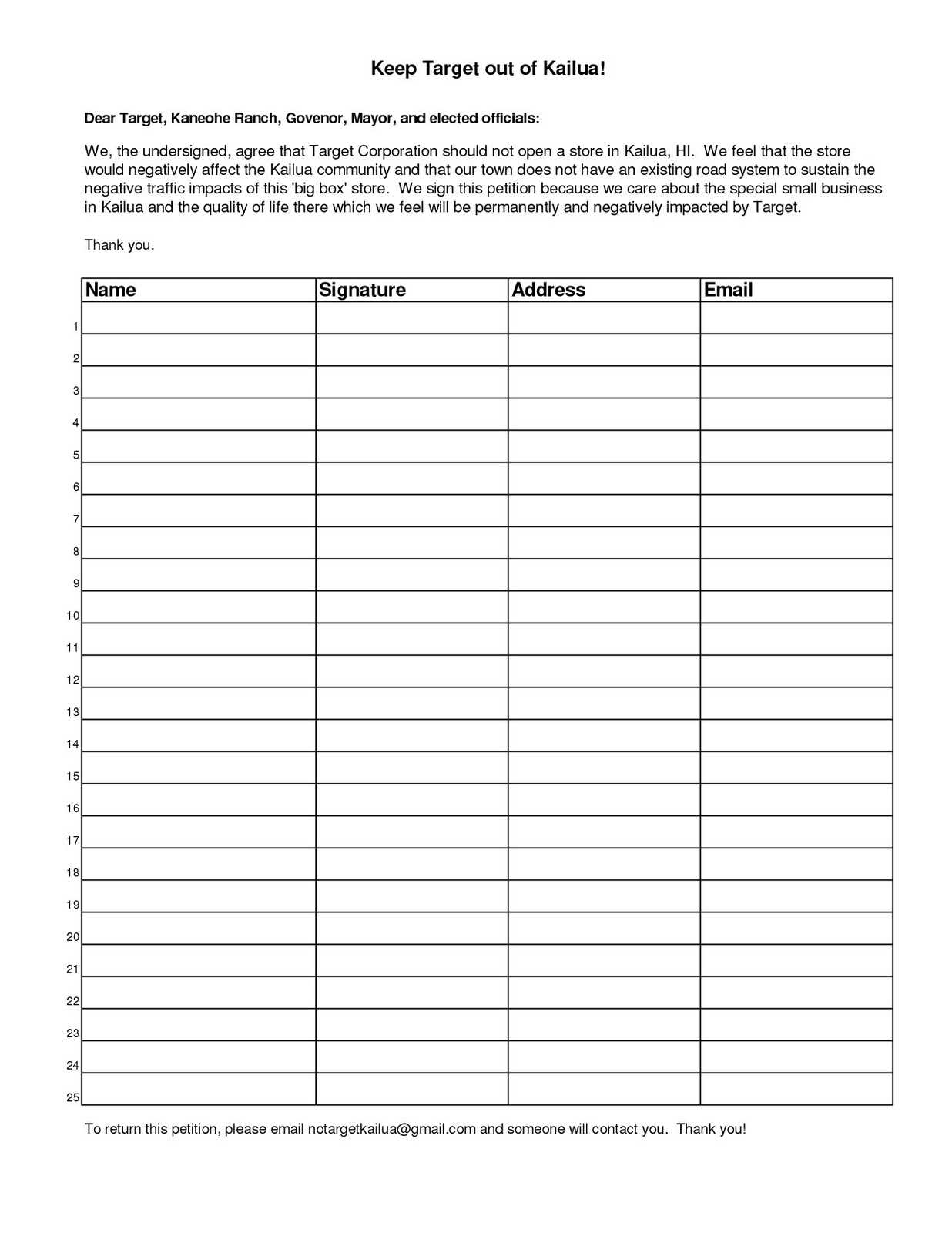 Best Photos Of Petition Template For Word – Free Signature With Blank Petition Template