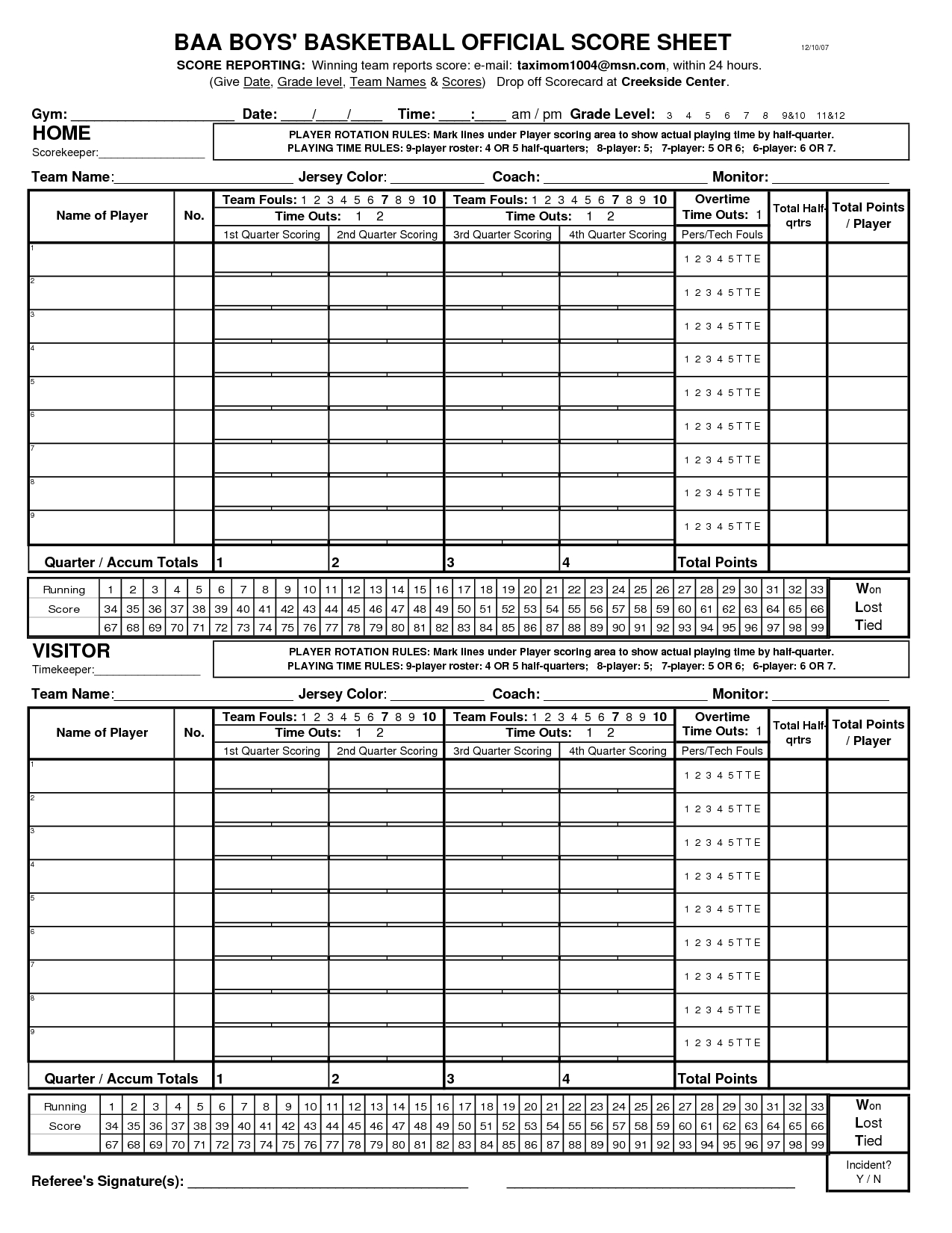 Best Photos Of Printable Score Sheets – Printable Basketball Intended For Bridge Score Card Template