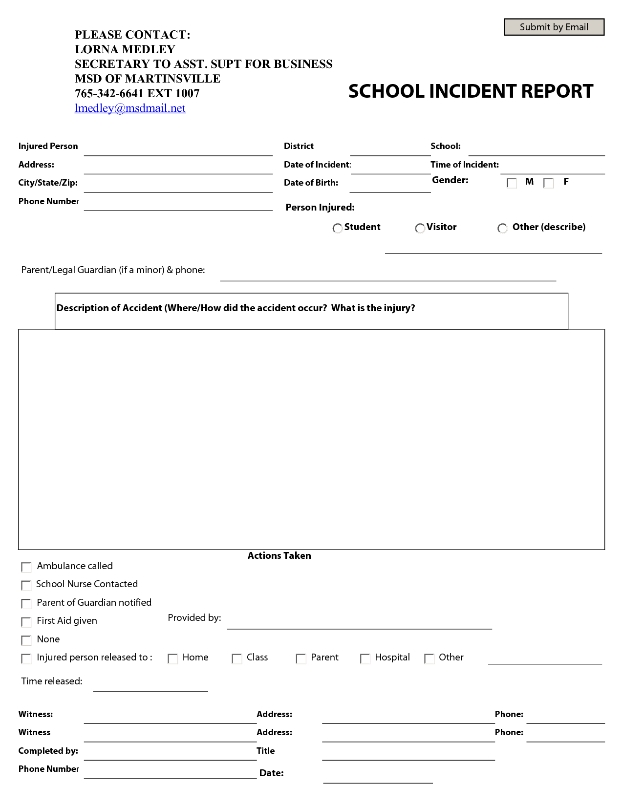 Best Photos Of School Incident Report Form Template - School With Regard To School Incident Report Template