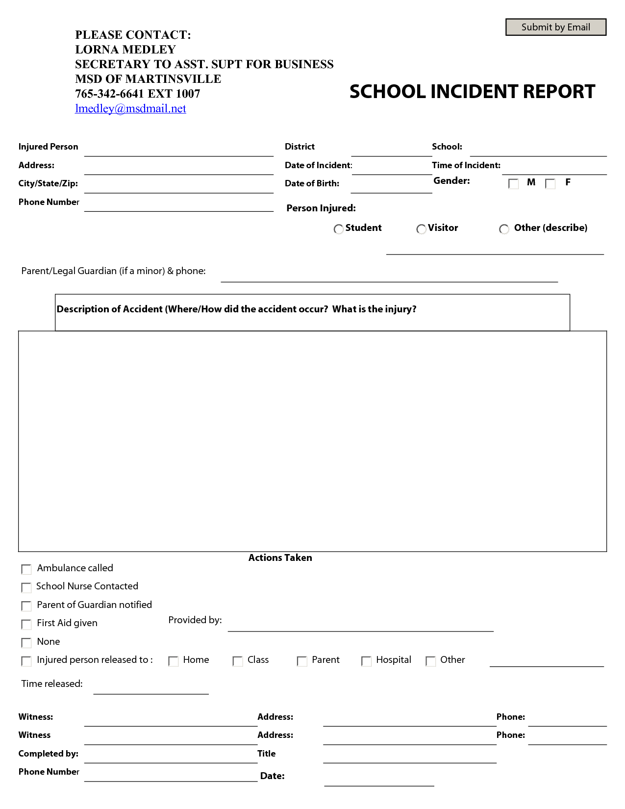 Best Photos Of School Incident Report Form Template – School With Regard To School Incident Report Template