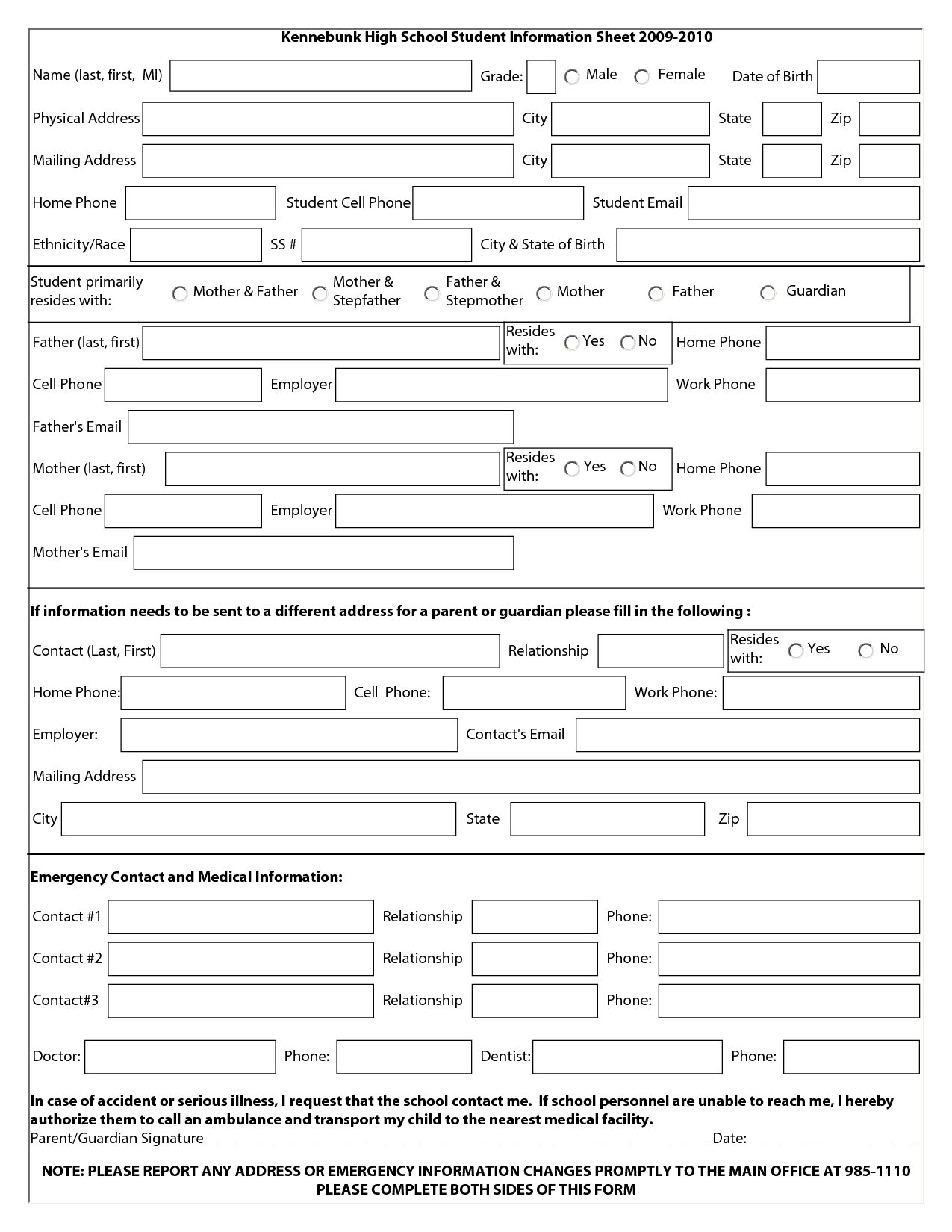 Best Photos Of Student Information Sheet Template Regarding Student Information Card Template