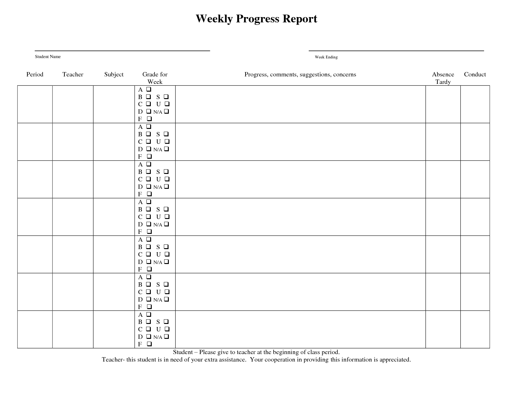 Best Photos Of Student Progress Report Printable – Printable Intended For High School Progress Report Template