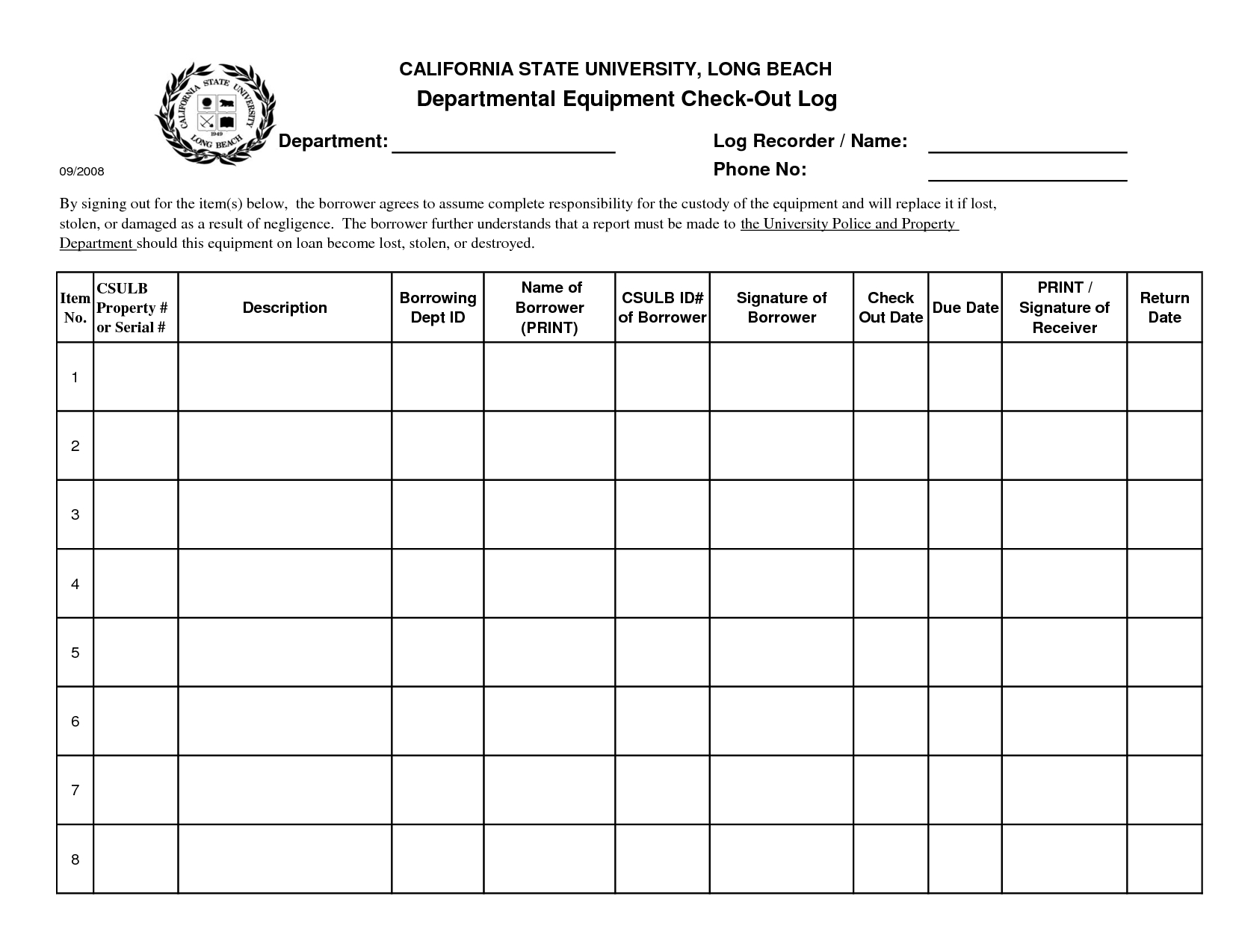 Best Photos Of Technology Check Out Form – Equipment Check Throughout Check Out Report Template