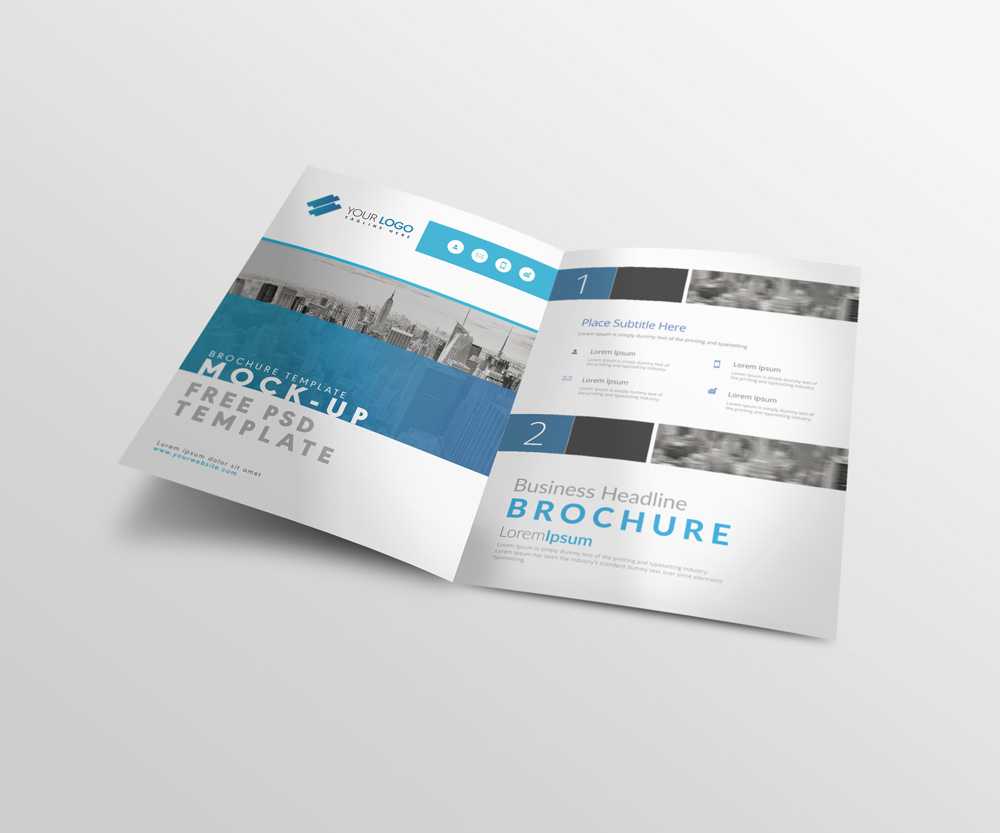 Bi Fold A4 Brochure Mock Up Psd Template | | Designertale Throughout Two Fold Brochure Template Psd