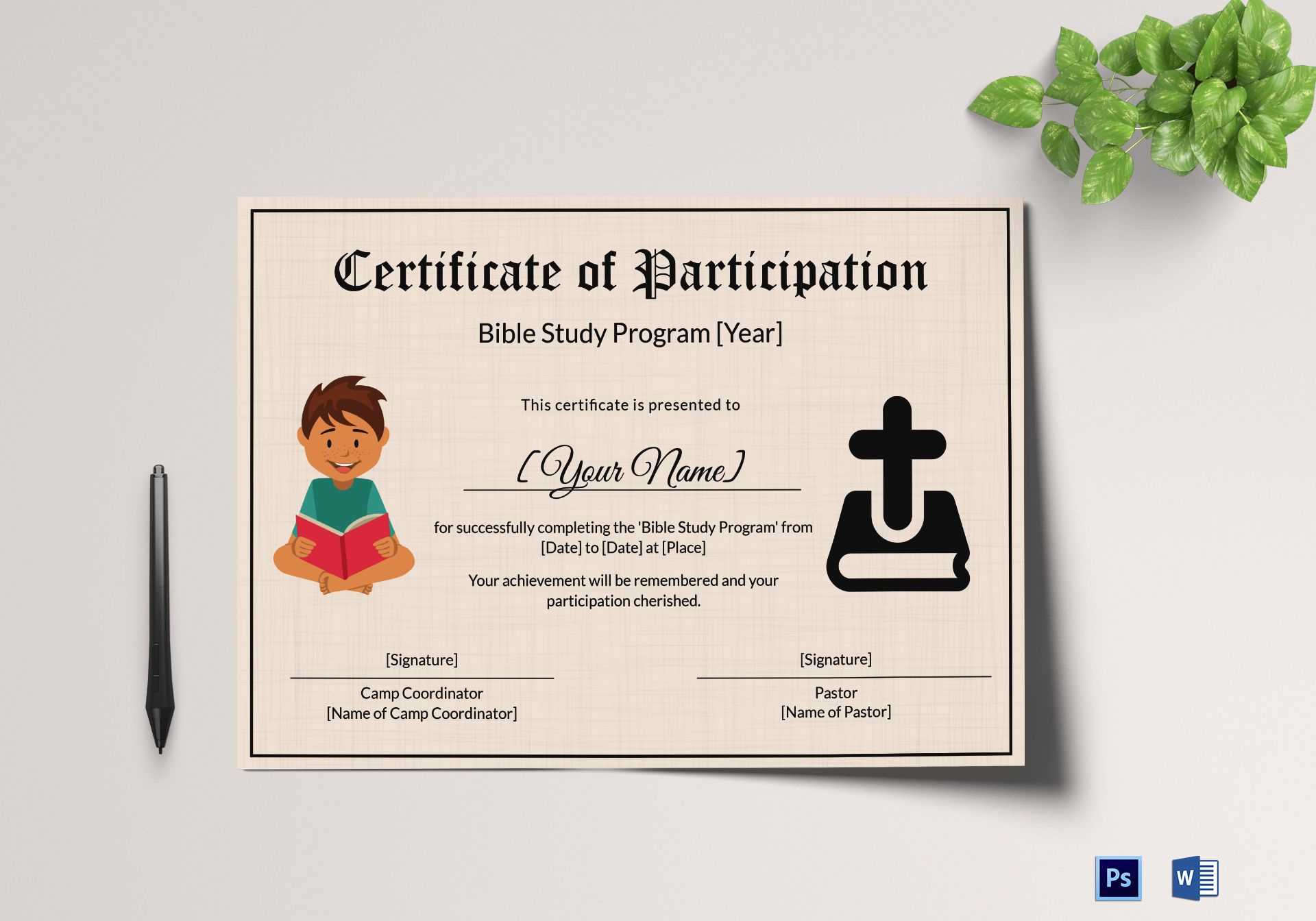 Bible Prophecy Program Certificate For Kids Template With Regard To Christian Certificate Template