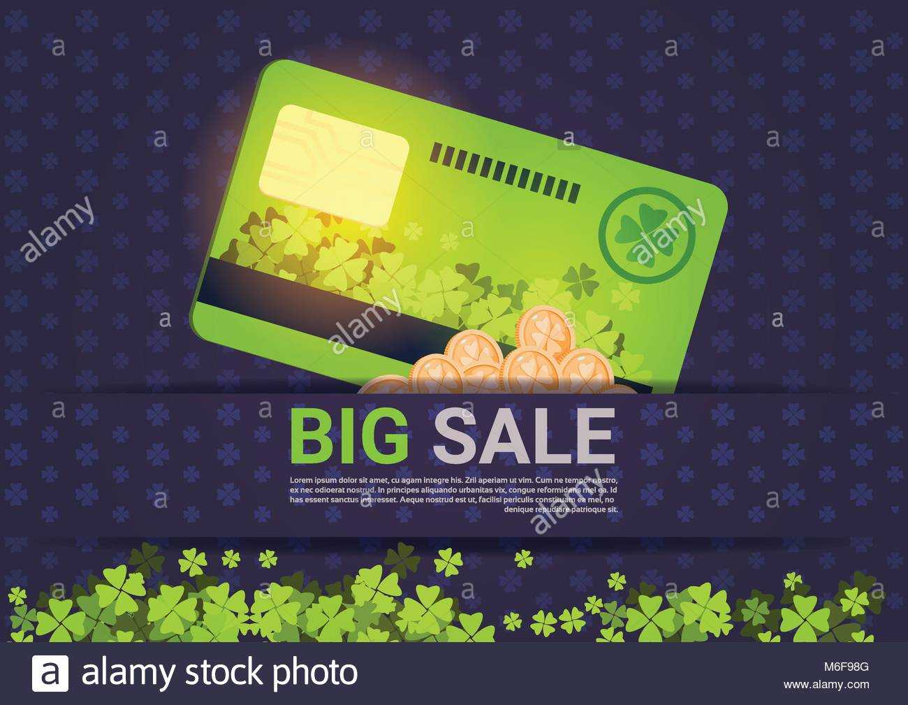 Big Sale For St. Patrick Day Holiday Poster Template Credit Throughout Credit Card Templates For Sale