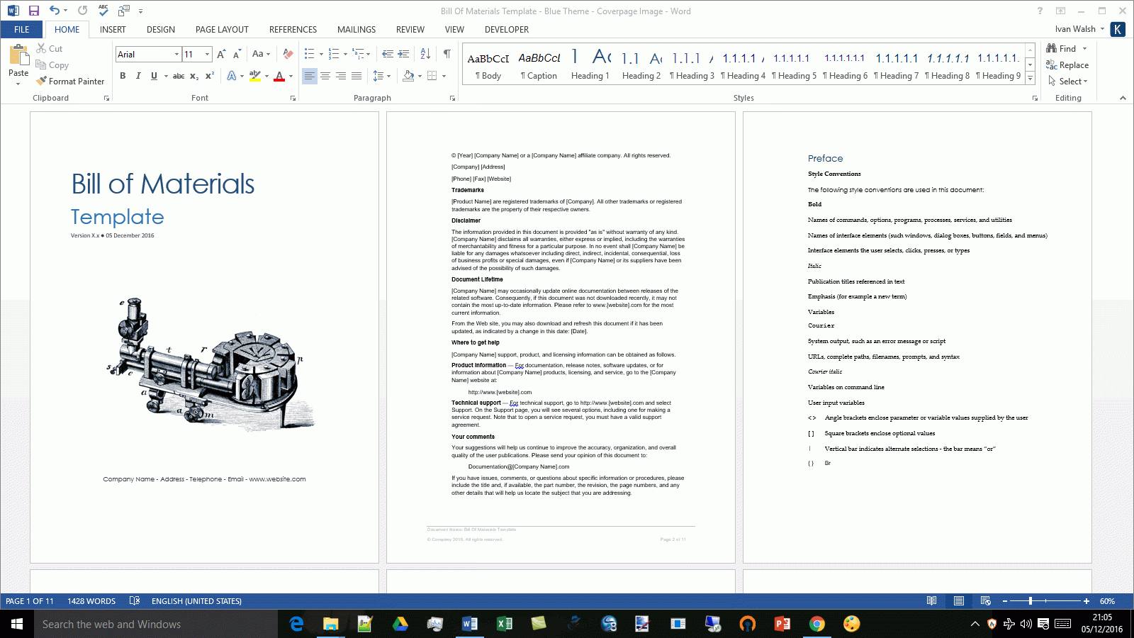 Bill Of Materials Template (Ms Word/excel) – Templates Throughout What Is A Template In Word