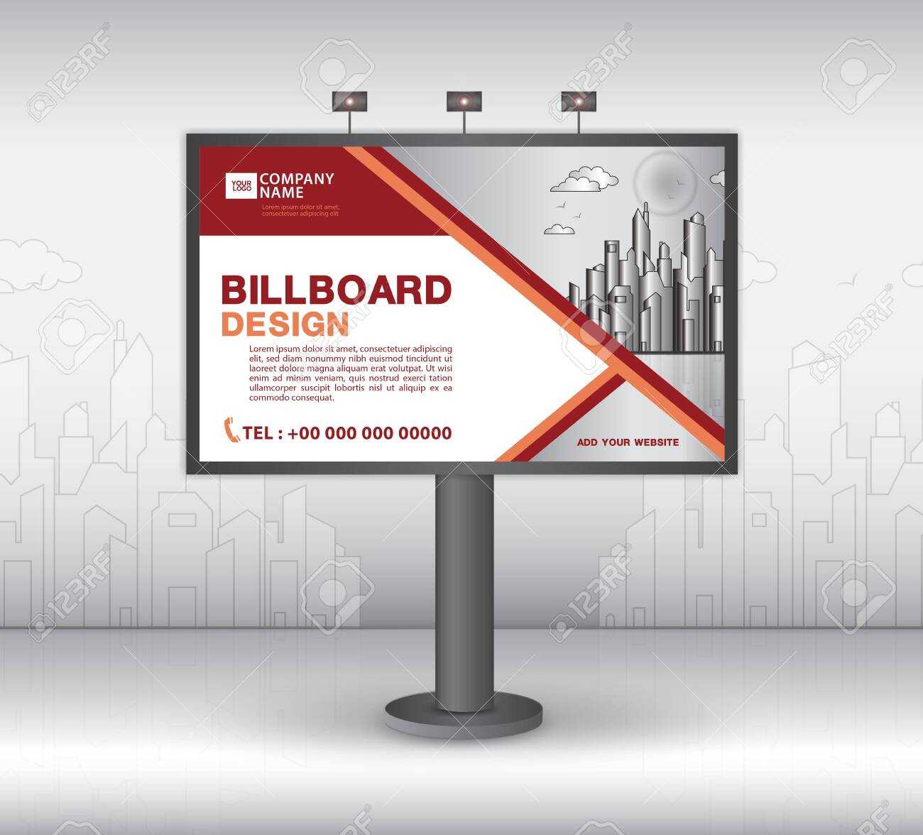 Billboard Banner Template Vector Design, Advertisement, Realistic.. For Outdoor Banner Template