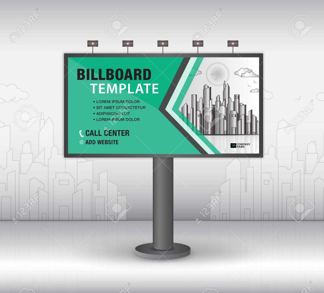 Billboard Design Vector, Banner Template, Advertisement, Realistic.. With Outdoor Banner Template
