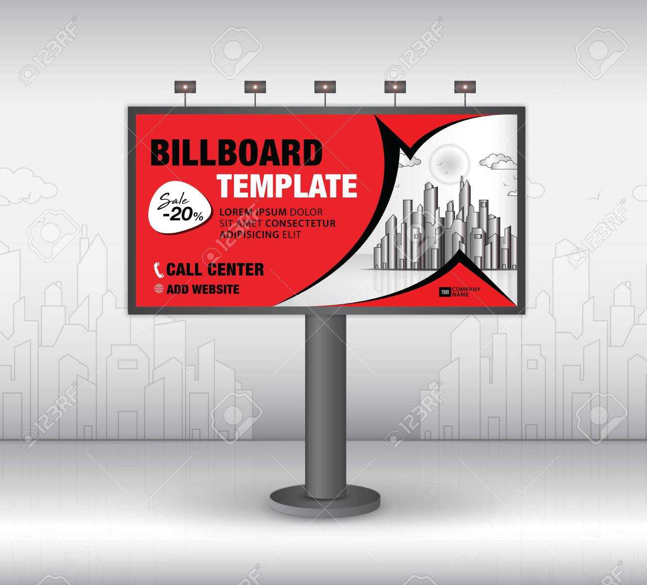 Billboard Design Vector, Banner Template, Advertisement, Realistic.. With Regard To Outdoor Banner Template