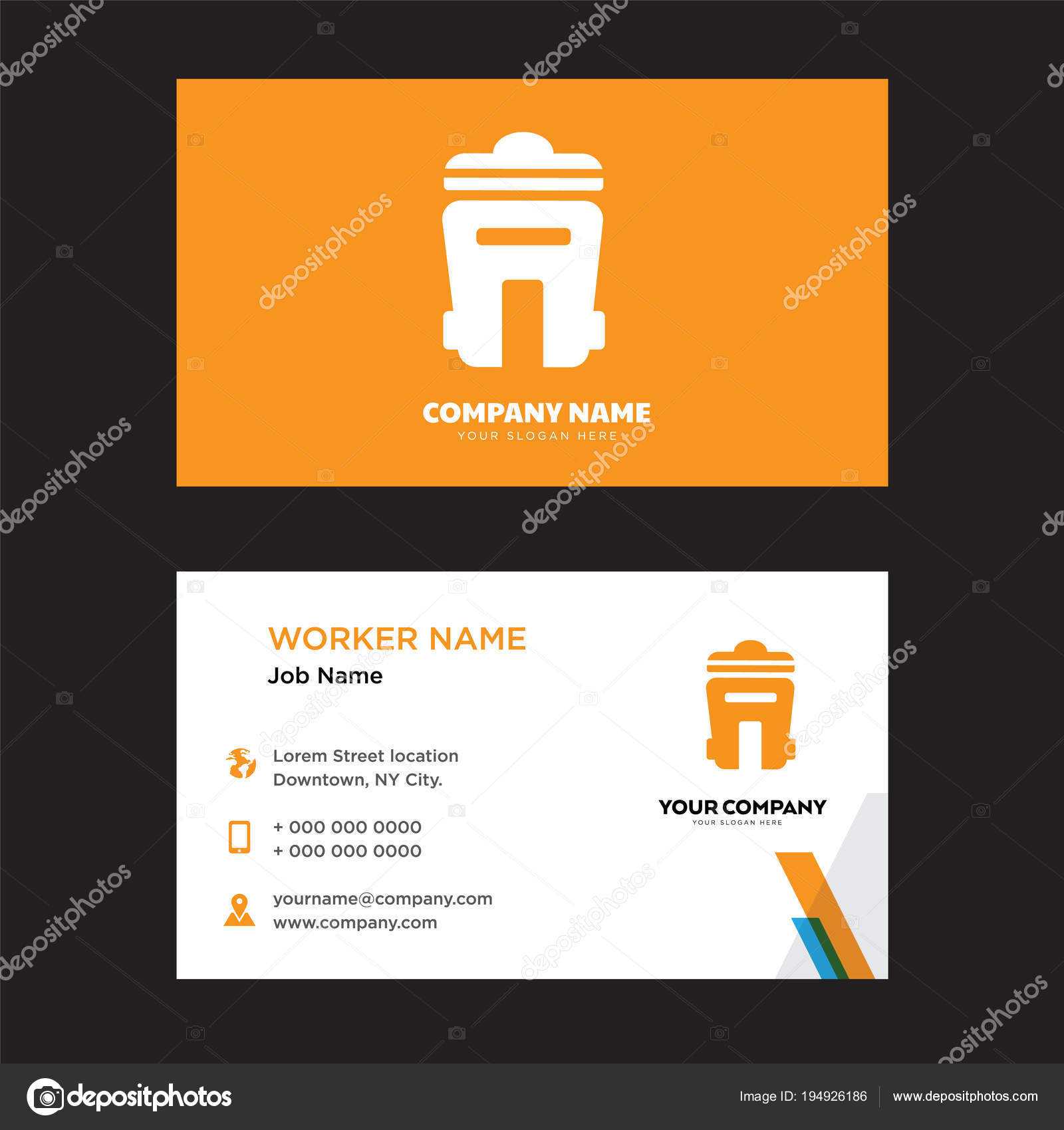 Bin Business Card Design — Stock Vector © Vector Best #194926186 In Bin Card Template