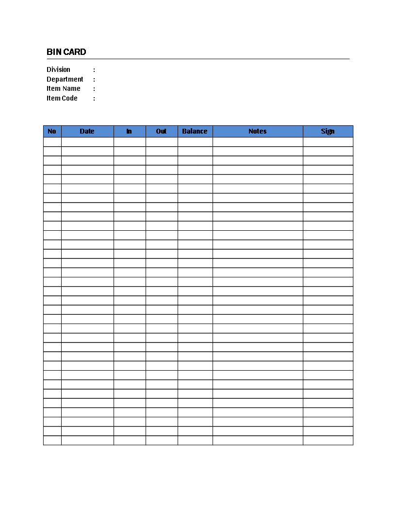 Bin Card – Are You Managing A Warehouse And Like To Inside Bin Card Template