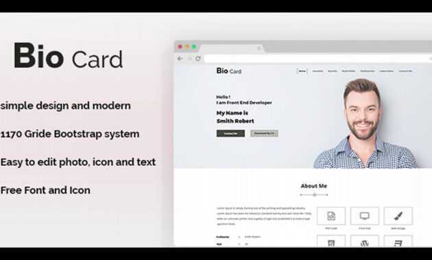 Biocard - Personal Portfolio Psd Template | Themeforest Website Templates  And Themes for Bio Card Template
