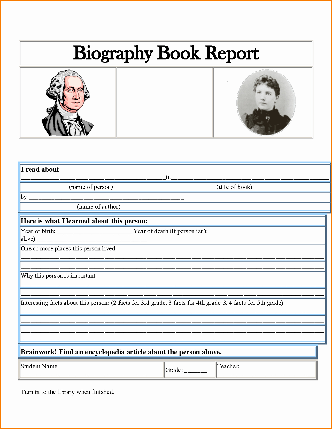 Biography Book Report Template | Locksmithcovington Template Pertaining To Biography Book Report Template